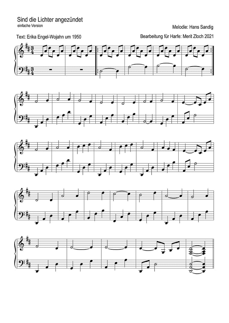 DOWNLOAD - NOTEN FÜR HARFE - WEIHNACHTSLIEDER-RARITÄTEN, TEIL 1 und 2 – Bild 3